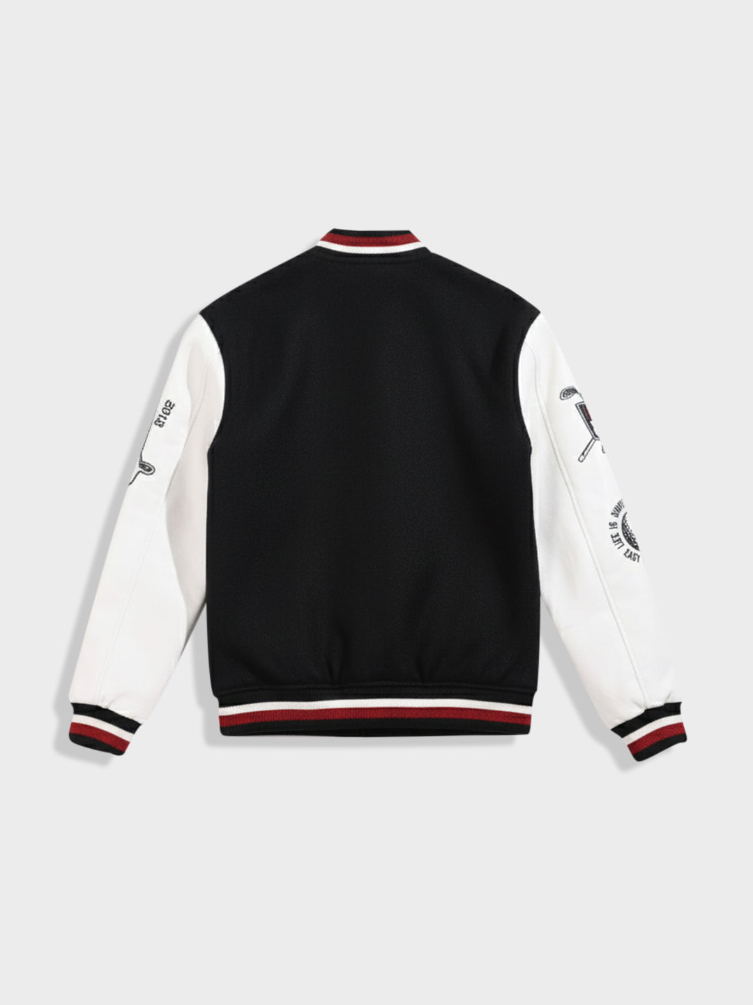 Men's Black Regular Fit Embroided Casual Jacket