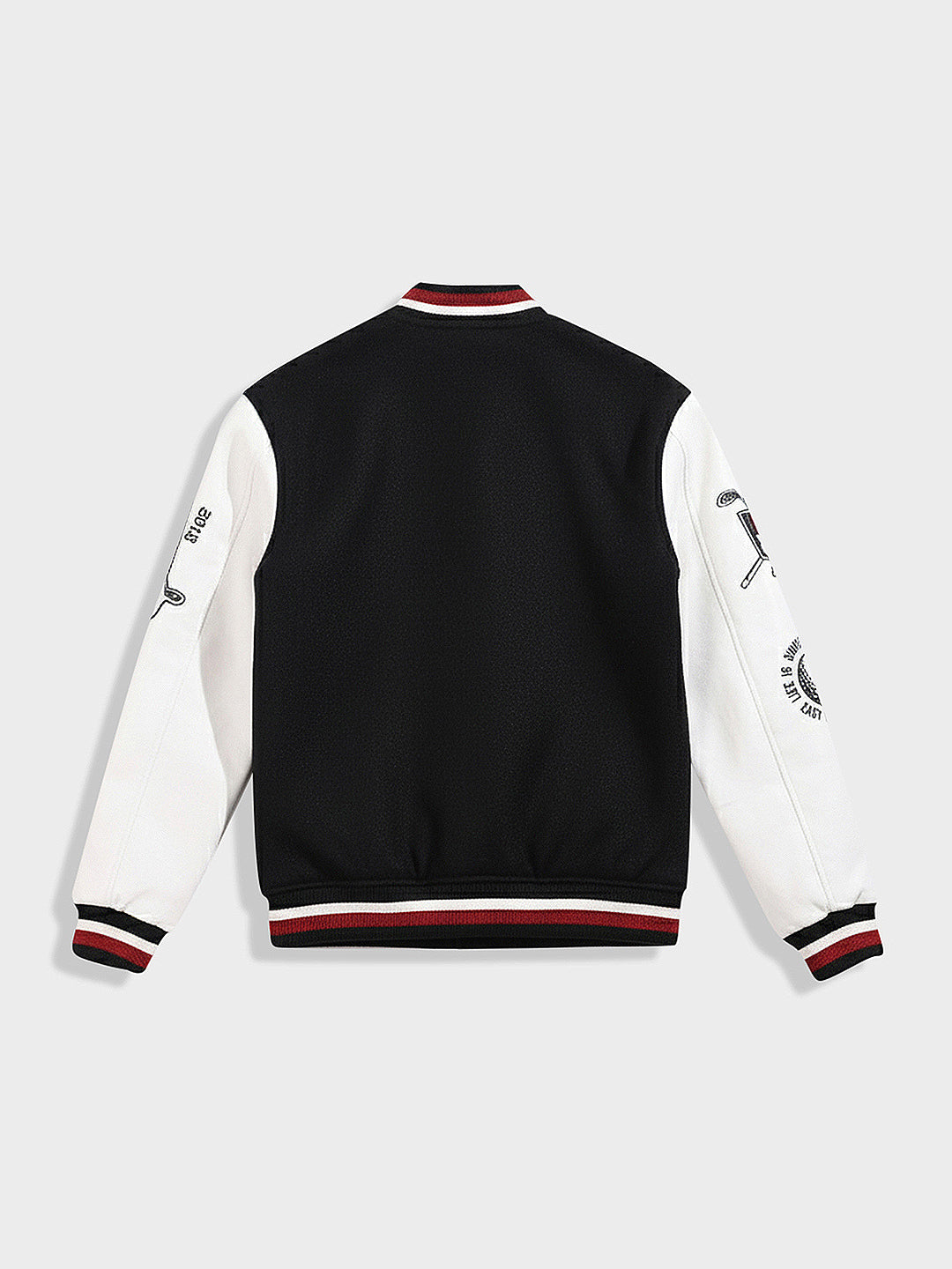 Men's Black Regular Fit Embroided Casual Jacket