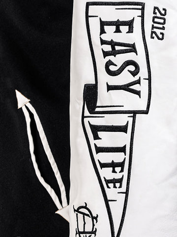Men's Black Regular Fit Embroided Casual Jacket