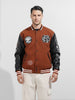 Men's Brown Regular Fit Embroided Casual Jacket