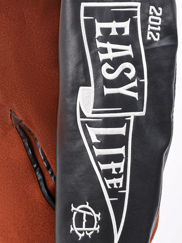 Men's Brown Regular Fit Embroided Casual Jacket