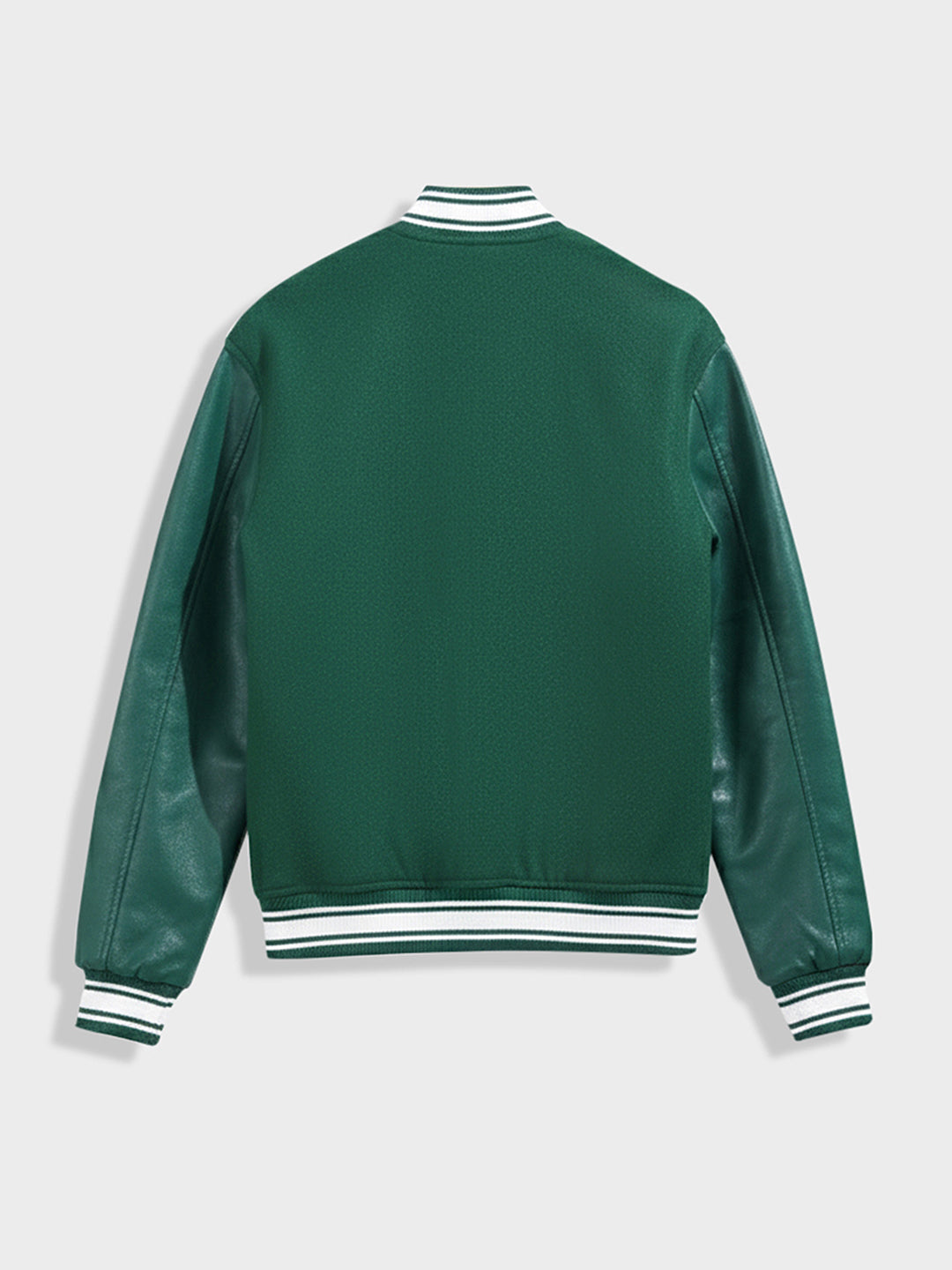 Men's Green Regular Fit Embroided Casual Bomber Jacket