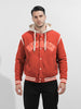 Men's Red Regular Fit Embroided Casual Jacket