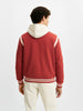 Men's Red Regular Fit Embroided Casual Bomber Jacket