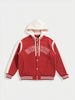 Men's Red Regular Fit Embroided Casual Bomber Jacket