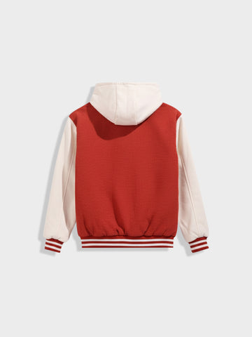 Men's Red Regular Fit Embroided Casual Jacket