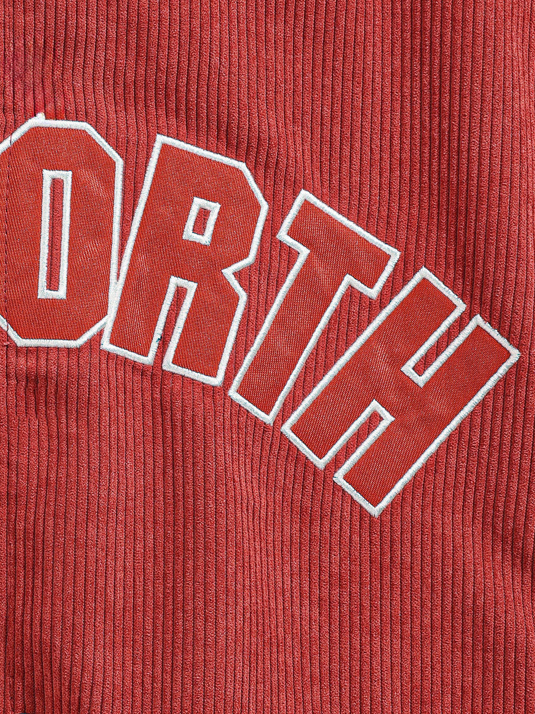 Men's Red Regular Fit Embroided Casual Bomber Jacket