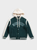 Men's Green Regular Fit Embroided Casual Bomber Jacket