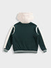 Men's Green Regular Fit Embroided Casual Bomber Jacket