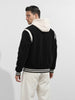 Men's Black Regular Fit Embroided Casual Jacket