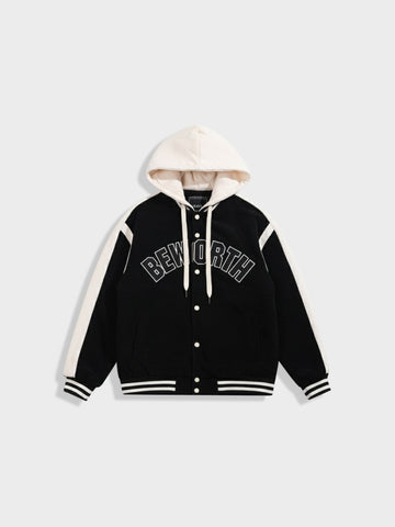 Men's Black Regular Fit Embroided Casual Jacket