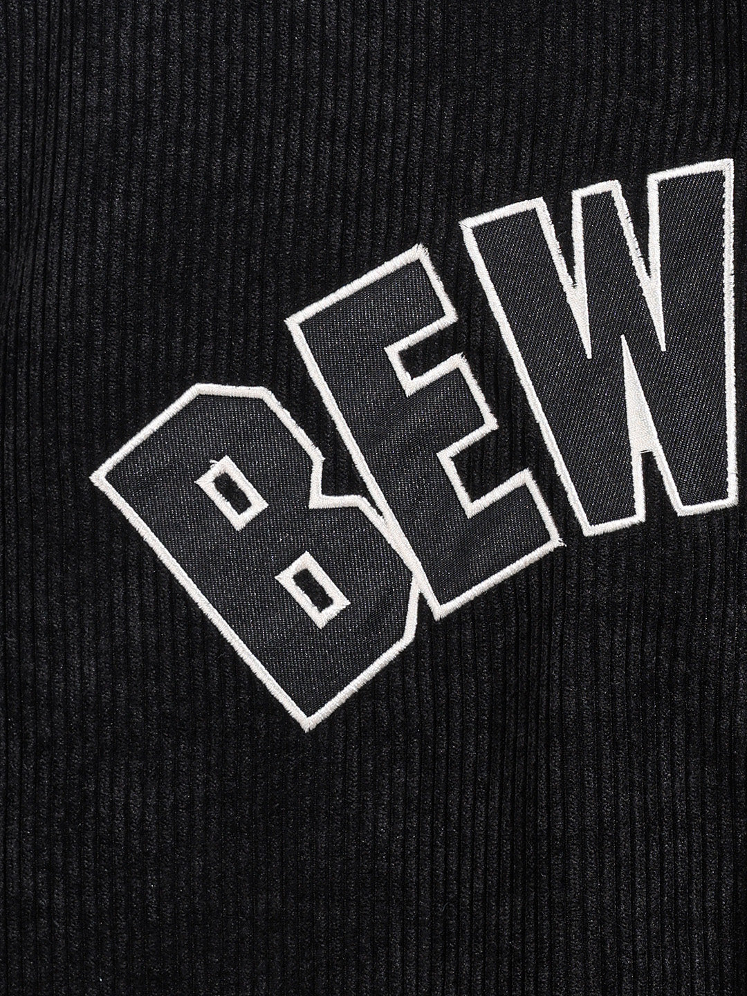 Men's Black Regular Fit Embroided Casual Bomber Jacket