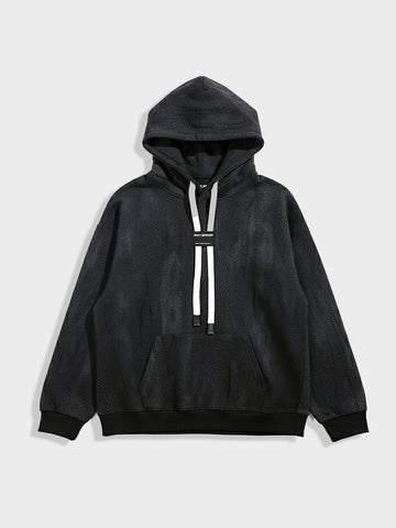 Men's Black Oversized Fit Solid Casual Sweatshirt