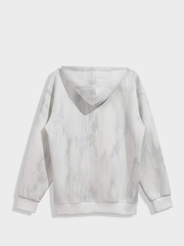 Men's White Oversized Fit Solid Casual Sweatshirt