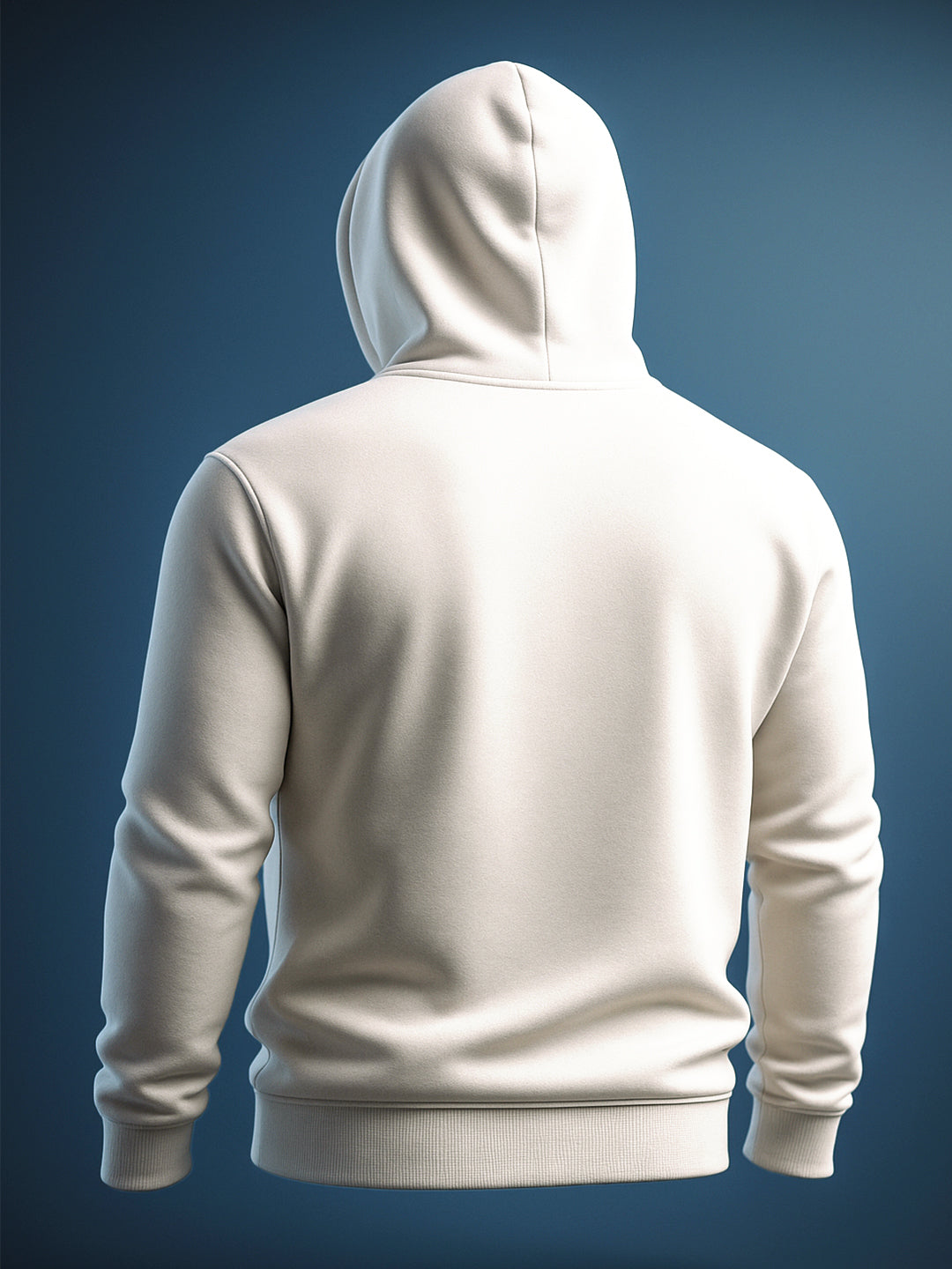 Men's Cream Oversized Fit Embroided Casual Sweatshirt