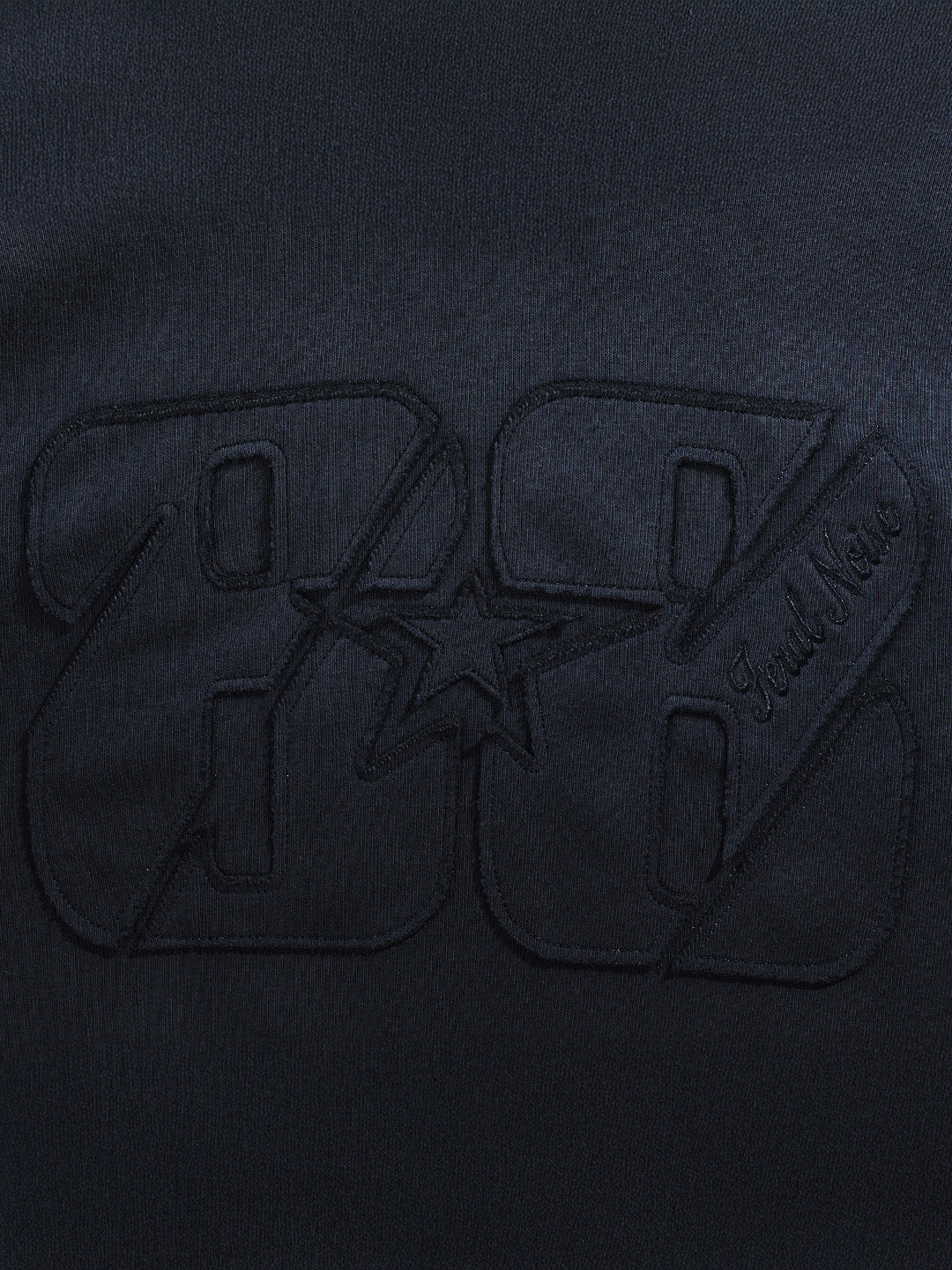 Men's Blue Oversized Fit Embroided Casual Sweatshirt