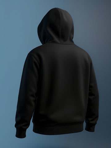 Men's Black Oversized Fit Embroided Casual Sweatshirt