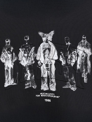 Men's Black Oversized Fit Embroided Casual Sweatshirt