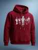 Men's Maroon Oversized Fit Embroided Casual Sweatshirt