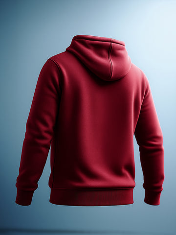Men's Maroon Oversized Fit Embroided Casual Sweatshirt