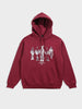 Men's Maroon Oversized Fit Embroided Casual Sweatshirt