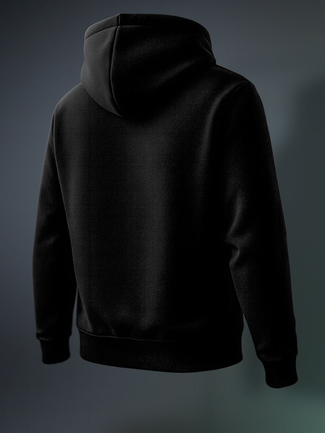 Men's Black Oversized Fit Embroided Casual Sweatshirt