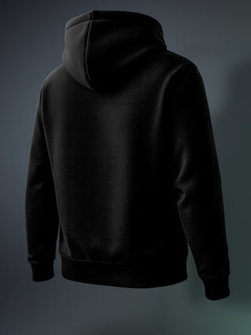 Men's Black Oversized Fit Embroided Casual Sweatshirt