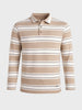 Men's Brown Slim Fit Striped Casual T-Shirt