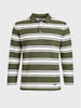 Men's Green Slim Fit Striped Casual T-Shirt