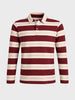 Men's Maroon Slim Fit Striped Casual T-Shirt