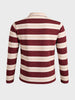 Men's Maroon Slim Fit Striped Casual T-Shirt