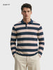 Men's Teal Slim Fit Striped Casual T-Shirt