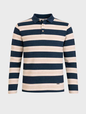 Men's Teal Slim Fit Striped Casual T-Shirt