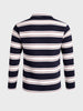 Men's Blue Slim Fit Striped Casual T-Shirt
