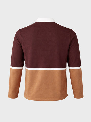 Men's Brown Regular Fit Striped Casual T-Shirt