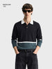 Men's Black Regular Fit Striped Casual T-Shirt