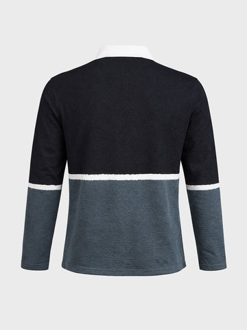 Men's Black Regular Fit Striped Casual T-Shirt