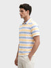 Men's Yellow Slim Fit Striped Casual T-Shirt