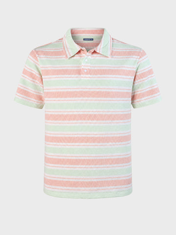 Men's Pink Slim Fit Striped Casual T-Shirt