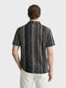 Men's Black Relaxed Fit Striped Casual T-Shirt