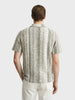 Men's Green Relaxed Fit Striped Casual T-Shirt