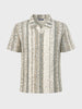 Men's Green Relaxed Fit Striped Casual T-Shirt