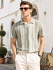 Men's Green Relaxed Fit Striped Casual T-Shirt