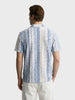 Men's Blue Relaxed Fit Striped Casual T-Shirt