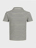 Men's Black Slim Fit Striped Casual T-Shirt