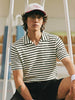 Men's Black Slim Fit Striped Casual T-Shirt