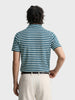 Men's Blue Slim Fit Striped Casual T-Shirt
