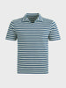 Men's Blue Slim Fit Striped Casual T-Shirt