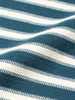 Men's Blue Slim Fit Striped Casual T-Shirt