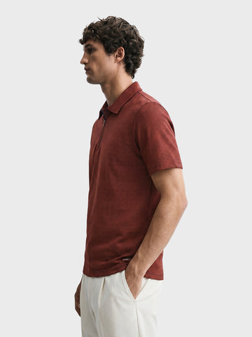 Men's Rust Slim Fit Printed Casual T-Shirt
